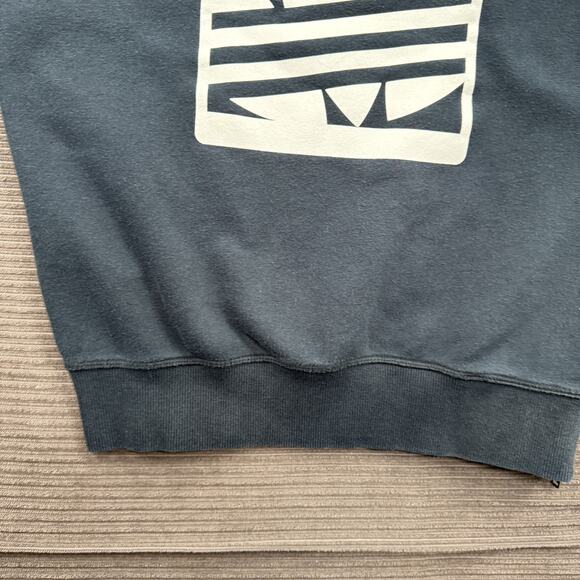 Adidas Sweatshirt Mens Small Crewneck Zip Hem Pullover Trefoil Graphic Athletic - Picture 6 of 10